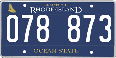 RI license plate 078873