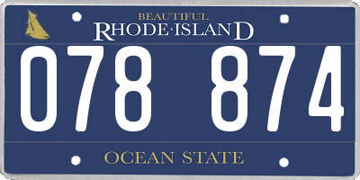 RI license plate 078874