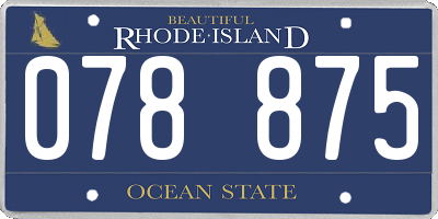 RI license plate 078875