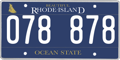 RI license plate 078878