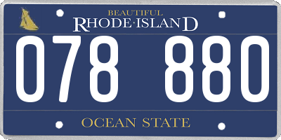 RI license plate 078880