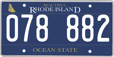 RI license plate 078882