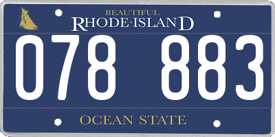 RI license plate 078883