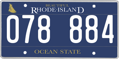 RI license plate 078884
