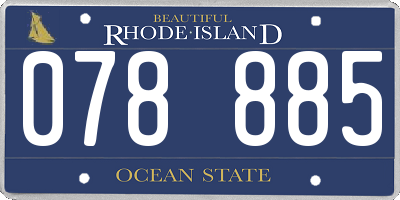 RI license plate 078885