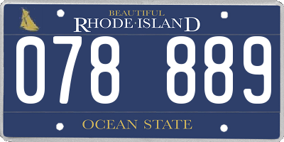RI license plate 078889