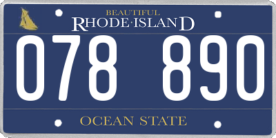 RI license plate 078890