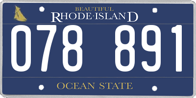 RI license plate 078891