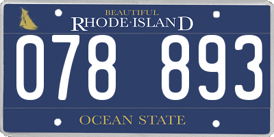 RI license plate 078893