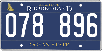 RI license plate 078896