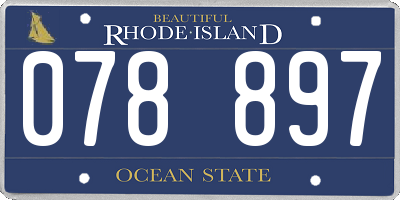 RI license plate 078897