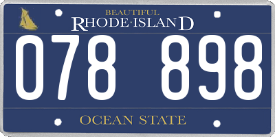 RI license plate 078898