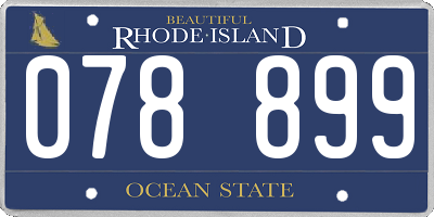 RI license plate 078899