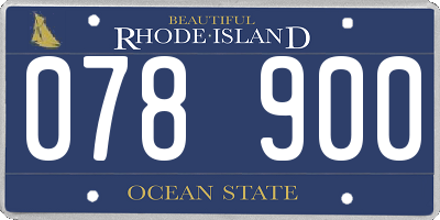 RI license plate 078900