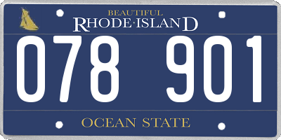 RI license plate 078901