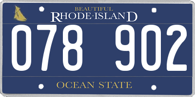 RI license plate 078902