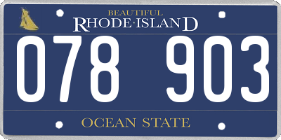 RI license plate 078903