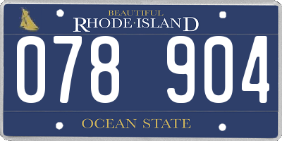 RI license plate 078904