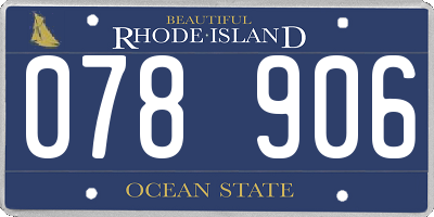 RI license plate 078906