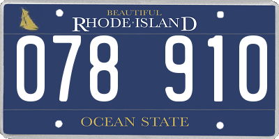 RI license plate 078910