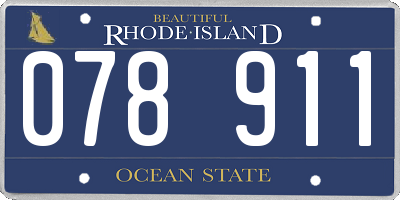 RI license plate 078911