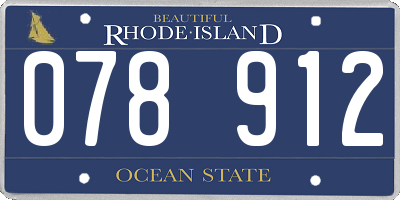 RI license plate 078912