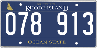 RI license plate 078913