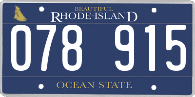 RI license plate 078915
