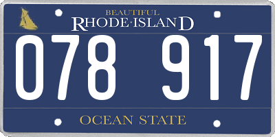 RI license plate 078917