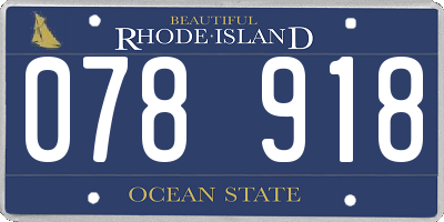 RI license plate 078918