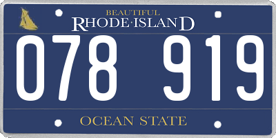 RI license plate 078919