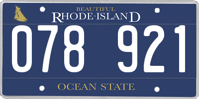 RI license plate 078921