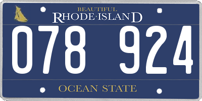 RI license plate 078924