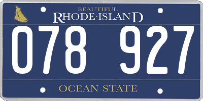 RI license plate 078927
