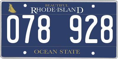 RI license plate 078928