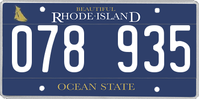 RI license plate 078935