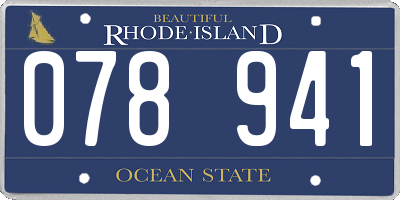 RI license plate 078941