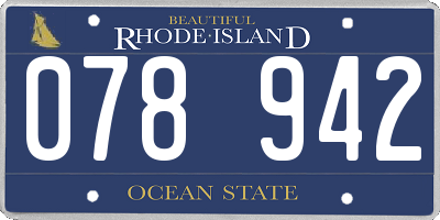 RI license plate 078942