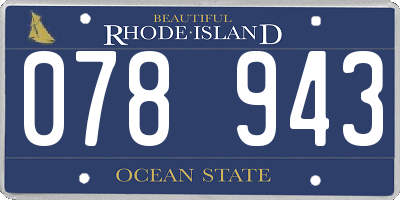 RI license plate 078943