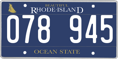 RI license plate 078945