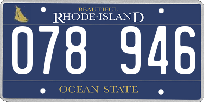 RI license plate 078946