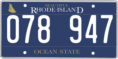 RI license plate 078947