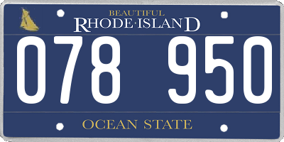 RI license plate 078950