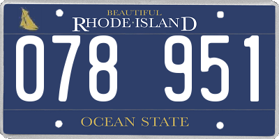 RI license plate 078951