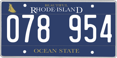 RI license plate 078954