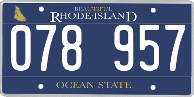 RI license plate 078957