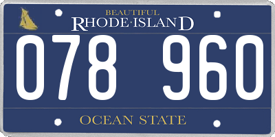 RI license plate 078960