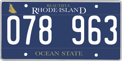 RI license plate 078963