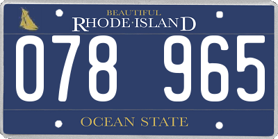 RI license plate 078965