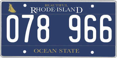 RI license plate 078966